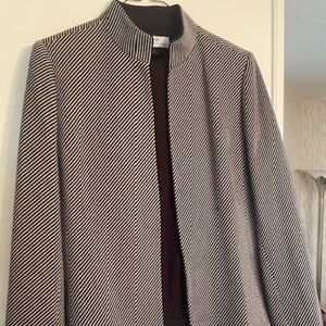 Tahari Pant suit  Size 8 Fully lined  Chocolate brown pants/ striped blazer